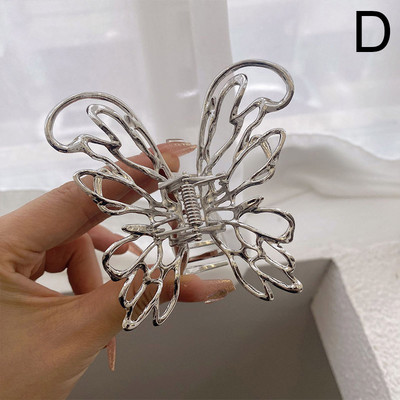 Agrafe cu gheare de modă pentru femeie, de culoare argintie, agrafă de păr fluture, metal geometrică, ac de păr pentru fete, stil punk, accesorii pentru păr