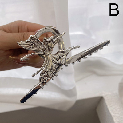 Agrafe cu gheare de modă pentru femeie, de culoare argintie, agrafă de păr fluture, metal geometrică, ac de păr pentru fete, stil punk, accesorii pentru păr