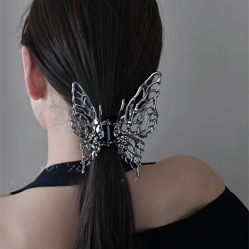 Agrafe cu gheare de modă pentru femeie, de culoare argintie, agrafă de păr fluture, metal geometrică, ac de păr pentru fete, stil punk, accesorii pentru păr