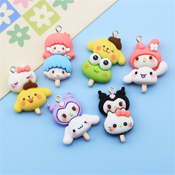 10 τμχ Cartoon String Animals Γούρια από ρητίνη Kawaii μενταγιόν Κοσμήματα σκουλαρίκια DIY Διακόσμηση Μπρελόκ Θήκη τηλεφώνου Αξεσουάρ χειροτεχνίας