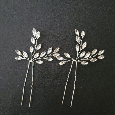 Floralbride ručno rađene opalne kristalno prozirne štrase svadbene igle za kosu set kopči za vjenčanje naljepnice za kosu ženski nakit dodaci za kosu