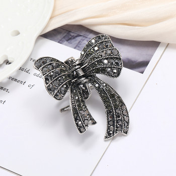 Morkopela Vintage Rhinestone Bowknot Hair Claw Butterfly Knot Щипка за коса Шнола Аксесоари Модни бижута за коса за жени