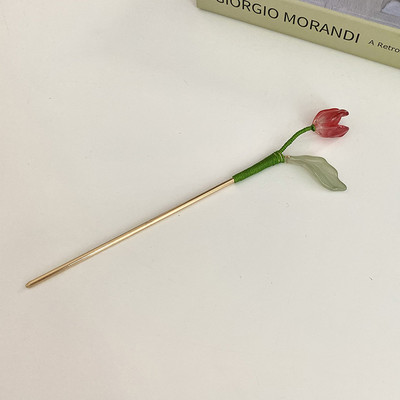 2022 Korea Vintage Romantiline Värvilised Tulbid Juuksenõelad Juukseklambrid Lilled Juuksenõelad Stiilitööriistad Naiste Tüdrukute Juukseaksessuaarid