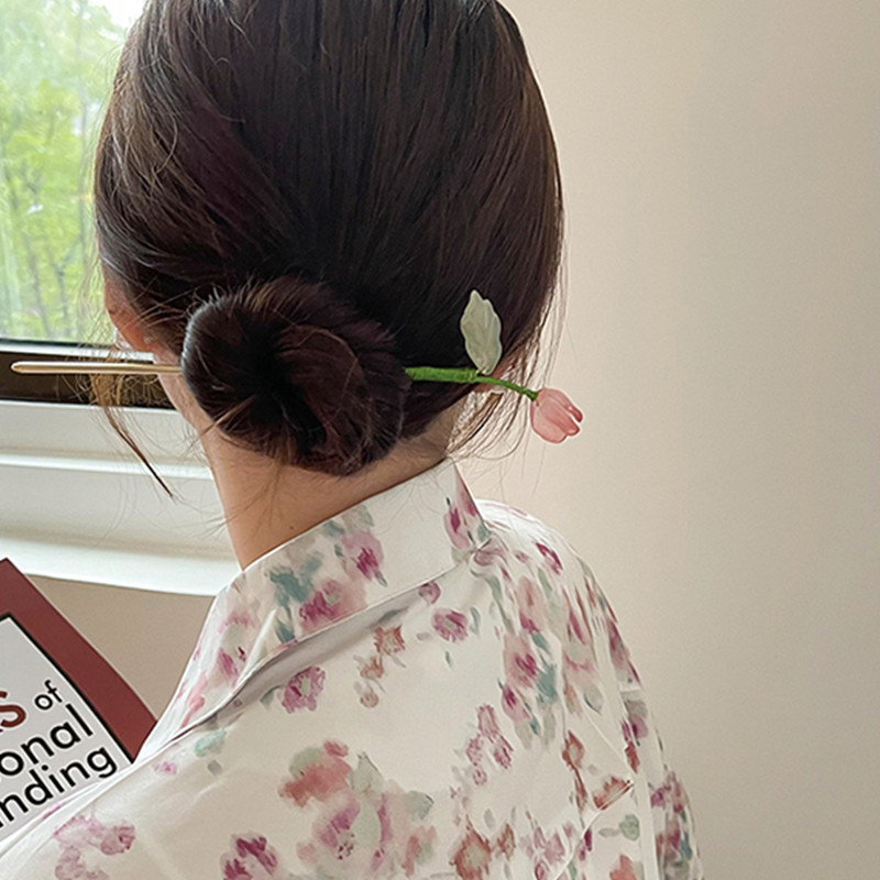 2022 Korea Vintage Romantiline Värvilised Tulbid Juuksenõelad Juukseklambrid Lilled Juuksenõelad Stiilitööriistad Naiste Tüdrukute Juukseaksessuaarid