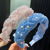 Sweet Pearl fejpánt tömör hálós csomózott hajpánt nőknek Vintage hajkiegészítők Pearl Twist Braid hajpánt hajkarika