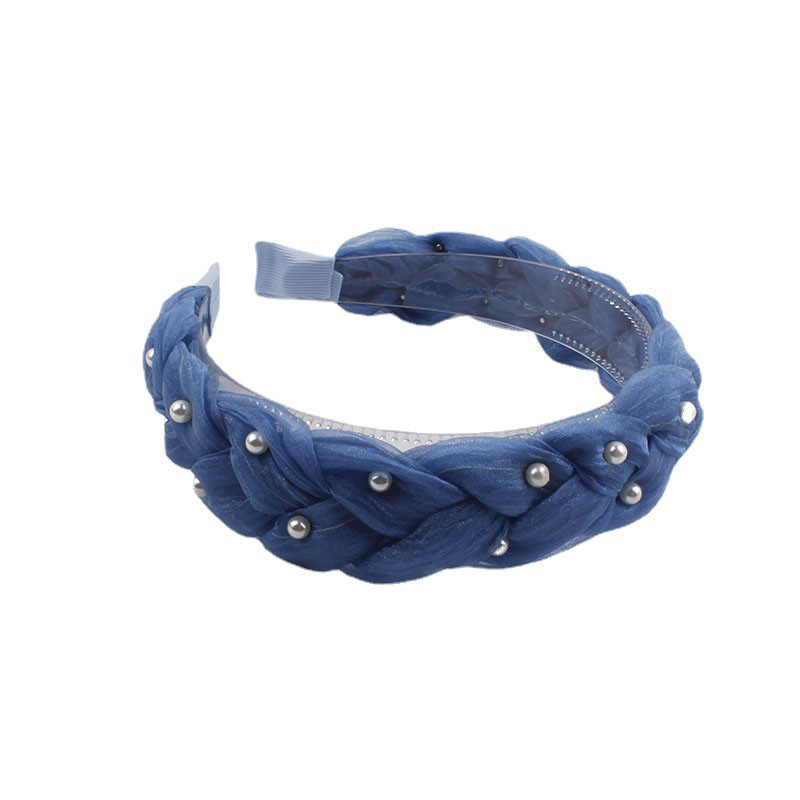 Sweet Pearl fejpánt tömör hálós csomózott hajpánt nőknek Vintage hajkiegészítők Pearl Twist Braid hajpánt hajkarika