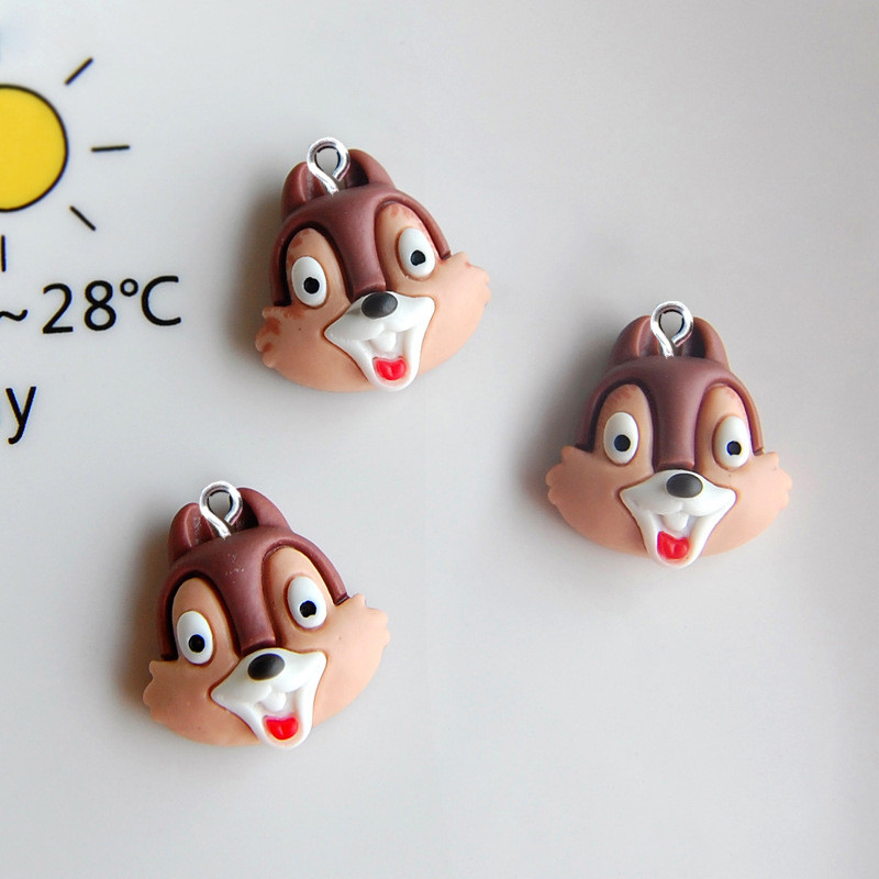 10 bucăți/lot Animale din desene animate Pisică Veveriță Breloc din rășină pentru bijuterii Accesorii DIY Pandantive Cercei Breloc Decorare