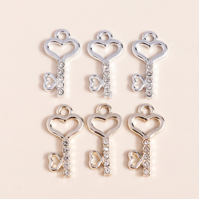 10 bucăți 12*23 mm cheie de cristal pentru coliere, cercei, accesorii, inimioare, pandantive, bijuterii, artizanat
