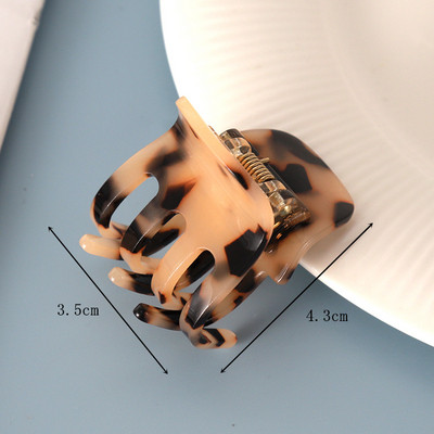 HUANQI 2023 Agrafă de păr mică, din acetat, cu gheare, marmură, imprimeu leopard, ac de coaj de țestoasă pentru femei, accesorii pentru păr, coafarea părului