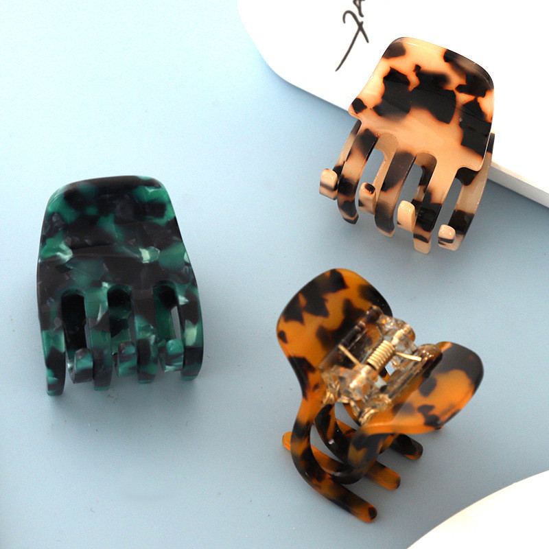 HUANQI 2023 Agrafă de păr mică, din acetat, cu gheare, marmură, imprimeu leopard, ac de coaj de țestoasă pentru femei, accesorii pentru păr, coafarea părului