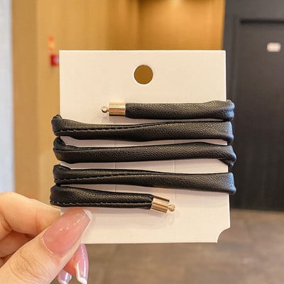 Új divat Női Hosszú bőr Lófarok Tartás Hajkötő Hajpántok Női Állítható Fejpánt Dekoráció Hajpánt Lány Fejfedők