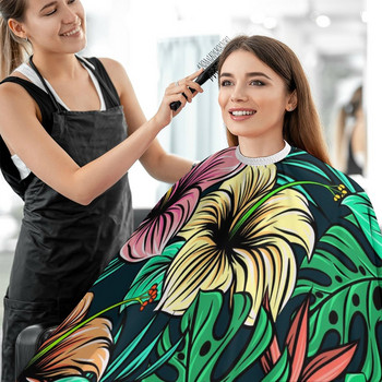 Professional Barber Cape Polyester Hair cutting Salon Cape Ποδιά ανθεκτική στο νερό και λεκέδες που κόβει μαλλιά Καλοκαίρι, λουλούδια, φύλλα