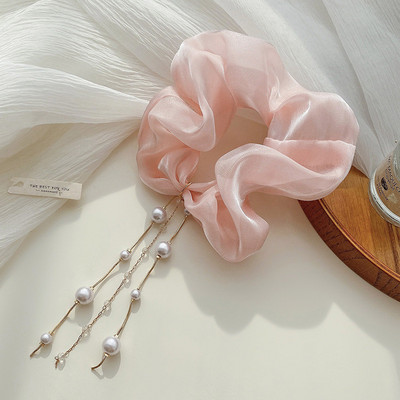 Fashion Pearl Bojt hajgyűrű Elegáns Scrunchie Fairy Temperament Lófarok Elasztikus Hajpánt Hajkötél Lány Hajhoz Kiegészítő