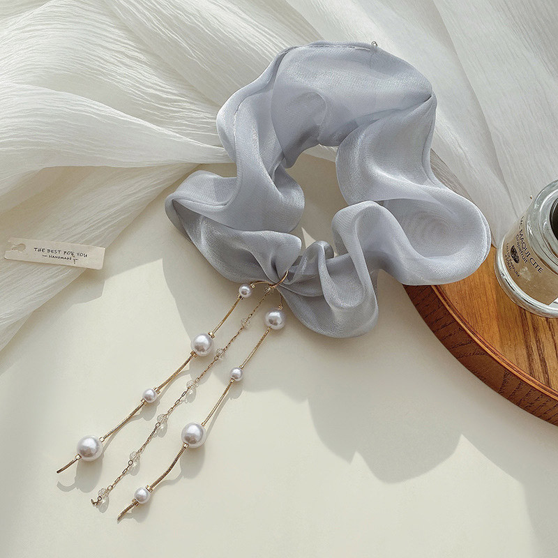 Fashion Pearl Bojt hajgyűrű Elegáns Scrunchie Fairy Temperament Lófarok Elasztikus Hajpánt Hajkötél Lány Hajhoz Kiegészítő