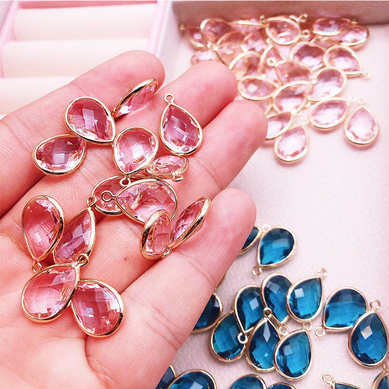 10 kom. Glamurozne, luksuzne ogrlice s dragim kamenjem u obliku kapljice, narukvice, ženski dodaci za izradu nakita, ručno izrađene DIY naušnice, privjesci