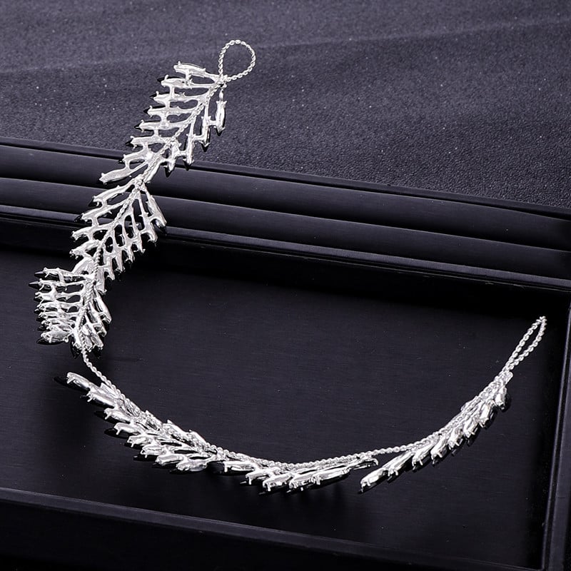 Trendy svadbena tijara Vjenčana traka za glavu s kristalima od crnog kamenčića Vjenčani dodaci za kosu Princezina pokrivala za glavu Vjenčani dodaci za kosu