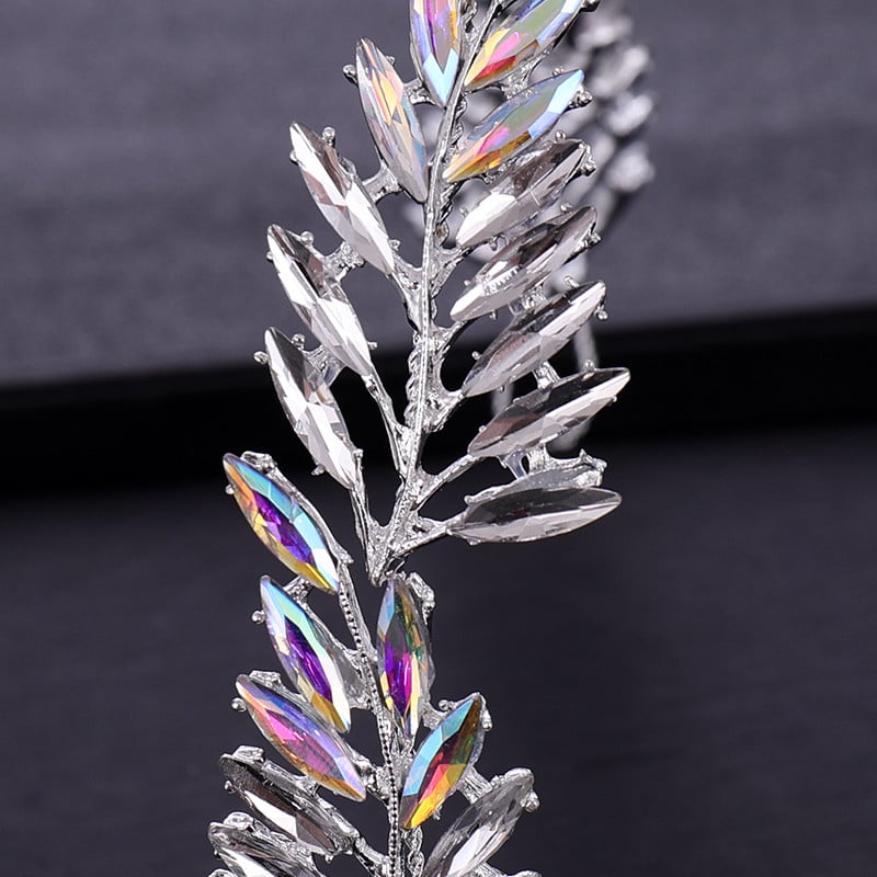 Trendy svadbena tijara Vjenčana traka za glavu s kristalima od crnog kamenčića Vjenčani dodaci za kosu Princezina pokrivala za glavu Vjenčani dodaci za kosu