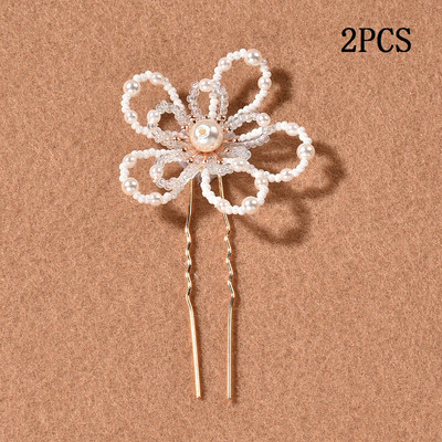 3D ukosnice s bijelim cvijetom Ukosnice u obliku slova U, kopče, slatki cvjetni pokrivači za glavu za žene, djevojke, mladenke, svatove, pokrivala za glavu, nakit za kosu