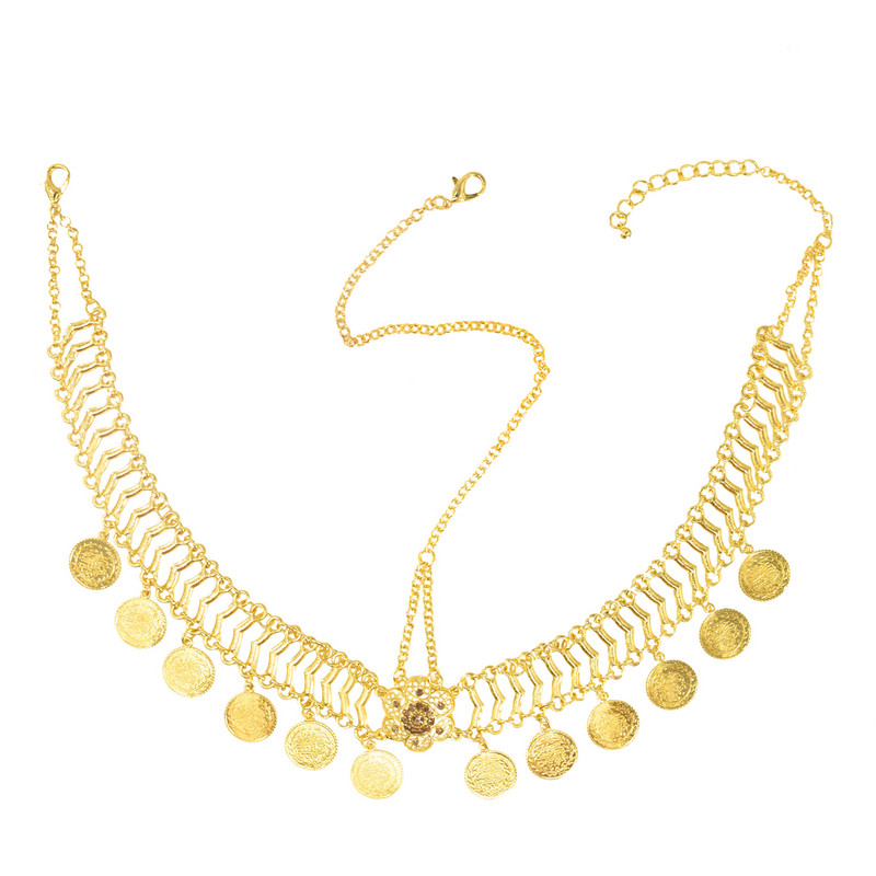 India juukseaksessuaarid Münt Tutt Tantsupea Ketid Peapaelad Nikerdatud lillega Kristallpeakate Mustlaste Araabia Peo Juukseehted