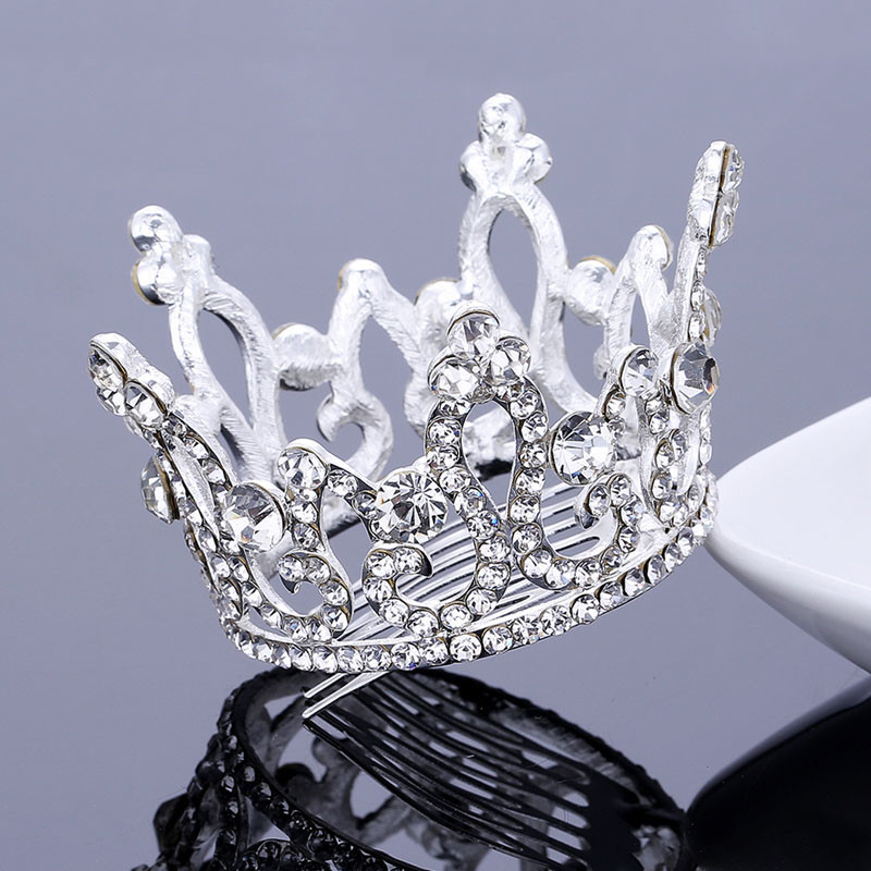 TDQUEEN kerek menyasszonyi tiarák és koronák ezüstözött és arany színű esküvői hajkiegészítők nőknek