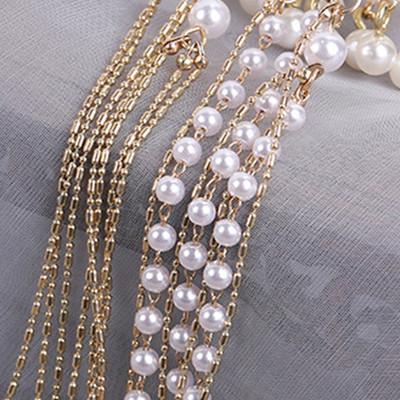 Duplaláncú hajvilla gyöngybojt hajrúd hajtű Kínai stílusú retro hajkiegészítők Hanfu tiaras díszekhez esküvői