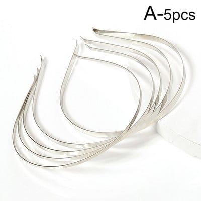 3-7mm 5kom Traka za glavu od nehrđajućeg čelika crne srebrne boje Prazne trake za glavu Postavljanje za DIY izradu pokrivala za glavu Dodaci za nakit