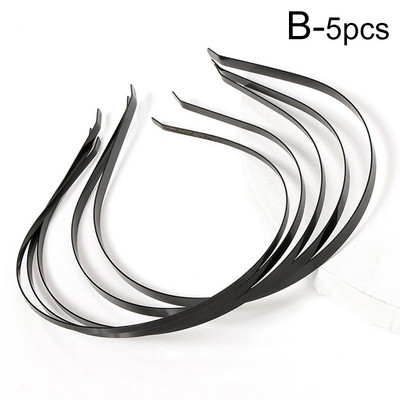 3-7mm 5kom Traka za glavu od nehrđajućeg čelika crne srebrne boje Prazne trake za glavu Postavljanje za DIY izradu pokrivala za glavu Dodaci za nakit