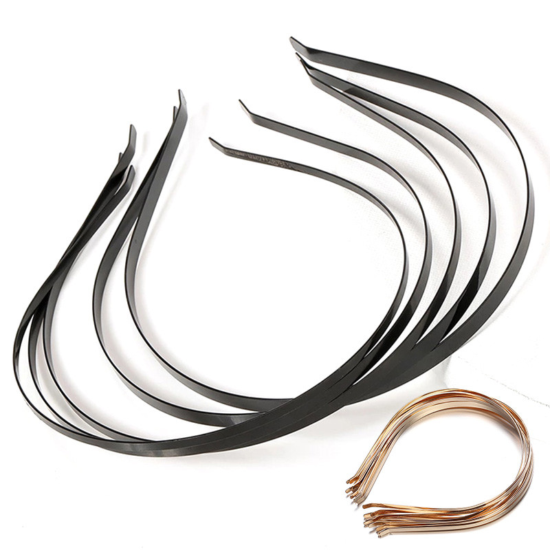 3-7mm 5kom Traka za glavu od nehrđajućeg čelika crne srebrne boje Prazne trake za glavu Postavljanje za DIY izradu pokrivala za glavu Dodaci za nakit
