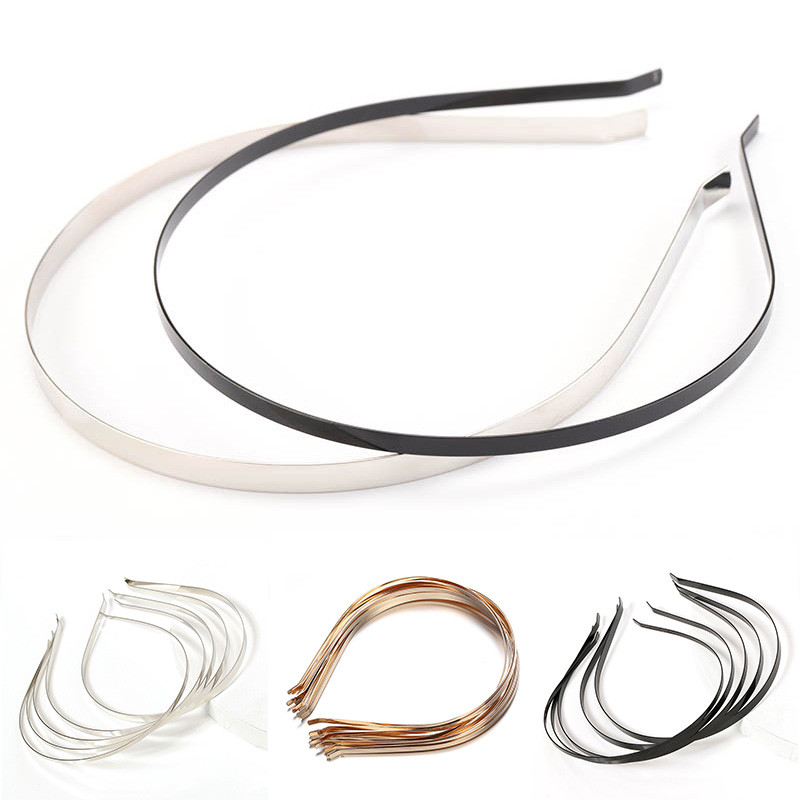 3-7mm 5kom Traka za glavu od nehrđajućeg čelika crne srebrne boje Prazne trake za glavu Postavljanje za DIY izradu pokrivala za glavu Dodaci za nakit