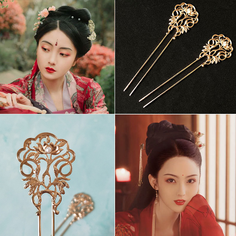 Ac de păr vintage Accesorii de păr chinezești pentru femei Baston de păr din aliaj elegant Cadouri grozave personalizate Bijuterii de păr din aliaj Hanfu