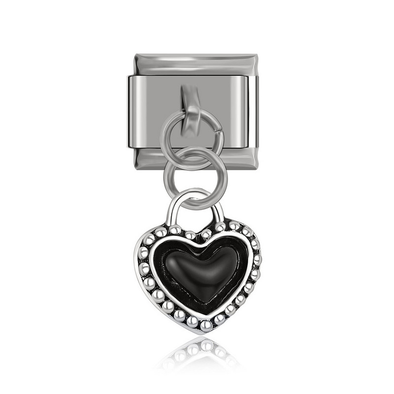 Hapiship Népszerű Eredeti Daisy Heart Eye Shell Dinoszaurusz Charm Linkek Fit 9mm Karkötő rozsdamentes acél ékszer készítés DJTop19