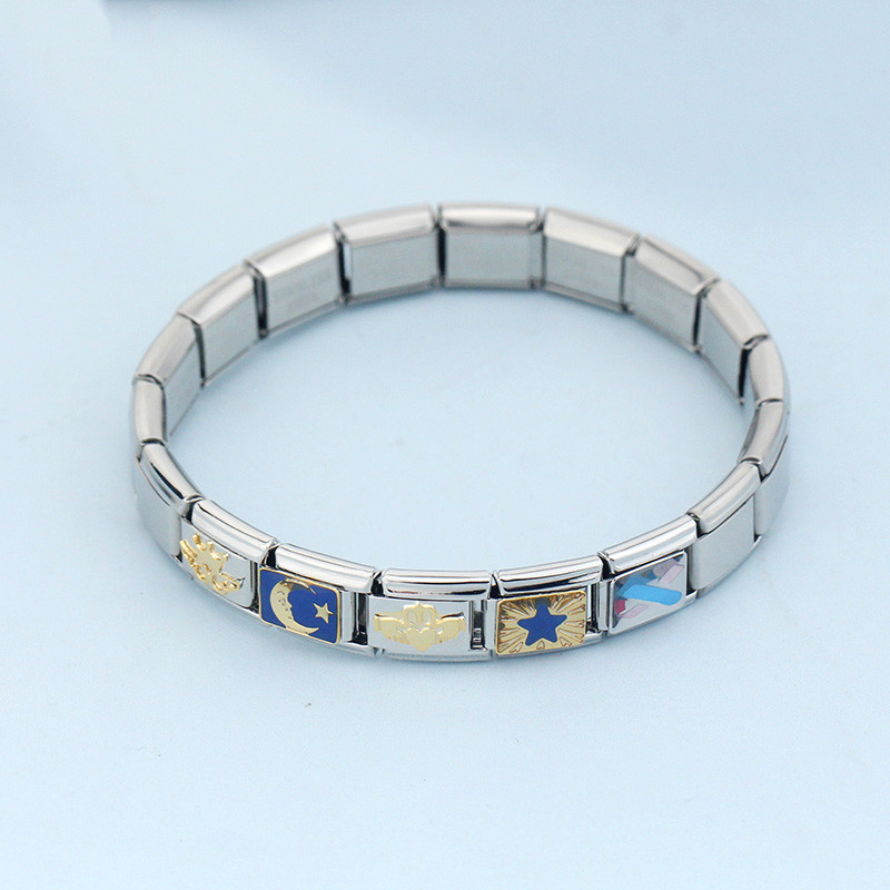 Hapiship originali Daisy Moon Star Tree piniginė Blizganti CZ Italų Links Charm Fit 9mm nerūdijančio plieno apyrankė pasidaryk pats DJ423