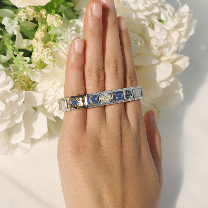 Hapiship originali Daisy Moon Star Tree piniginė Blizganti CZ Italų Links Charm Fit 9mm nerūdijančio plieno apyrankė pasidaryk pats DJ423