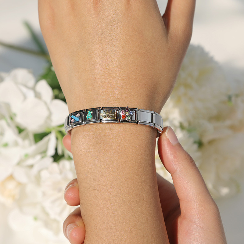 Hapiship originali Daisy Moon Star Tree piniginė Blizganti CZ Italų Links Charm Fit 9mm nerūdijančio plieno apyrankė pasidaryk pats DJ423