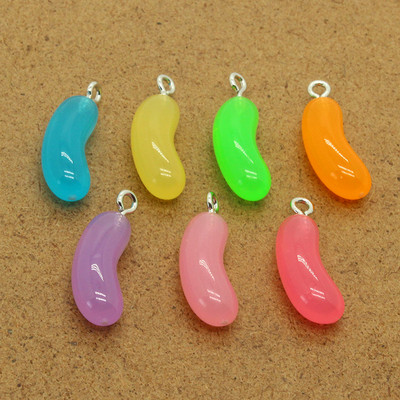 10db szimulációs gyanta zselés bab fülbevaló ételbűvek aranyos mini cukorka karkötő nyaklánc medálok ékszer készítéséhez