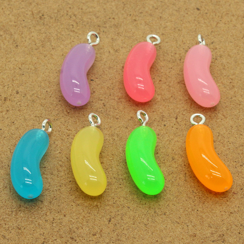 10db szimulációs gyanta zselés bab fülbevaló ételbűvek aranyos mini cukorka karkötő nyaklánc medálok ékszer készítéséhez