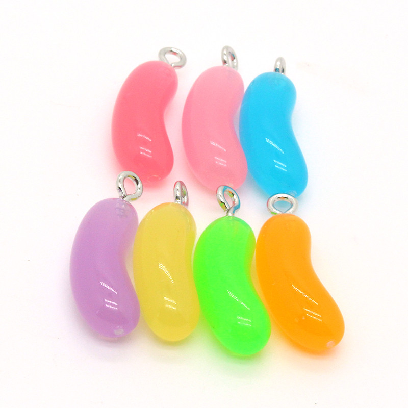 10db szimulációs gyanta zselés bab fülbevaló ételbűvek aranyos mini cukorka karkötő nyaklánc medálok ékszer készítéséhez