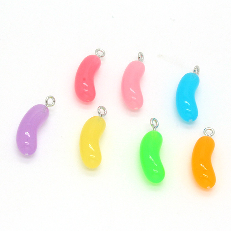 10db szimulációs gyanta zselés bab fülbevaló ételbűvek aranyos mini cukorka karkötő nyaklánc medálok ékszer készítéséhez