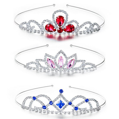 3 részes/szett strassz tiara kristály tiara hercegnő korona kristály fejpánt lány koronák gyerekeknek esküvői báli születésnapi parti