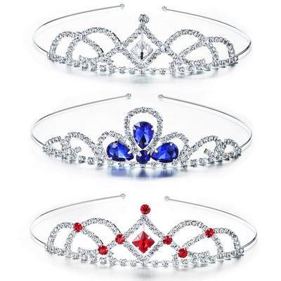 3 részes/szett strassz tiara kristály tiara hercegnő korona kristály fejpánt lány koronák gyerekeknek esküvői báli születésnapi parti