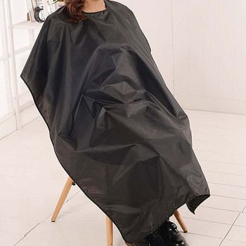 Професионален шал за подстригване Бръснар Водоустойчива боя за подстригване на коса Престилка Фризьорски салон Черна кърпа за оформяне на коса Инструмент за оформяне на коса