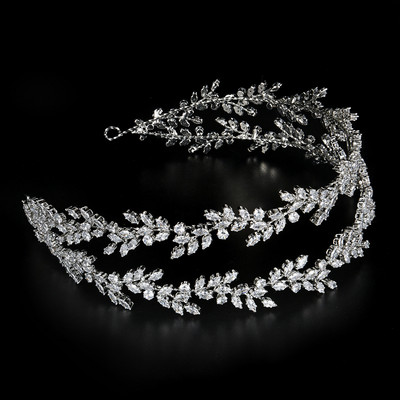 Kristály fejpántok Luxus menyasszonyi koronák Elegáns fejfedők Báli Hajviselet Esküvői Ékszerek Cz Tiaras