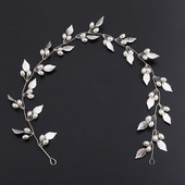Menyasszonyi fejpánt Pearl Leaf Hajpántok Arany/Ezüst színű Tiara Női Korona Menyasszonyi Haj Ékszer Tiara Esküvői Haj Kiegészítők SL