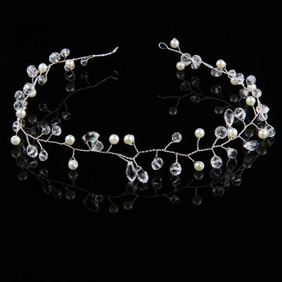 Menyasszonyi fejpánt Pearl Leaf Hajpántok Arany/Ezüst színű Tiara Női Korona Menyasszonyi Haj Ékszer Tiara Esküvői Haj Kiegészítők SL