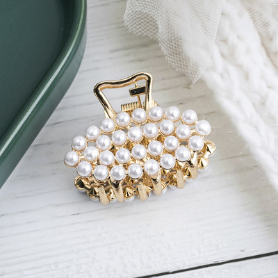 Vintage Pearl Hair Claw Női Lányoknak Retro Strasszos Rák Karom Clip kis hajtűk Haj Rák Gyermek haj Kiegészítők