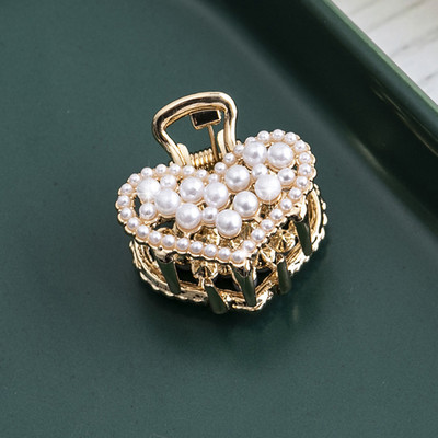 Vintage Pearl Hair Claw Női Lányoknak Retro Strasszos Rák Karom Clip kis hajtűk Haj Rák Gyermek haj Kiegészítők