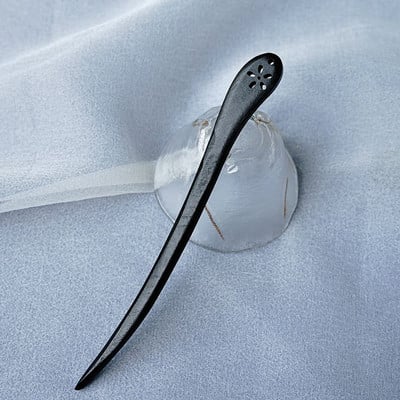 Hajrúd fekete fa hajtűvilla női kínai Hanfu hajkiegészítők Klasszikus szobor fejdísz pálcika hajékszerek