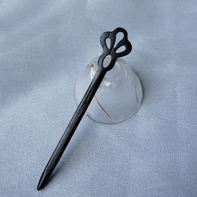 Hajrúd fekete fa hajtűvilla női kínai Hanfu hajkiegészítők Klasszikus szobor fejdísz pálcika hajékszerek