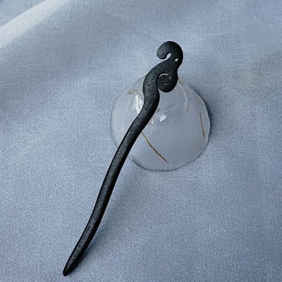 Hajrúd fekete fa hajtűvilla női kínai Hanfu hajkiegészítők Klasszikus szobor fejdísz pálcika hajékszerek