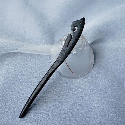 Hajrúd fekete fa hajtűvilla női kínai Hanfu hajkiegészítők Klasszikus szobor fejdísz pálcika hajékszerek